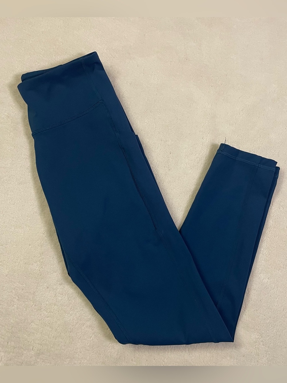 Tek Gear Workout Gear Blue Stretch Leggings with Side Pockets size S